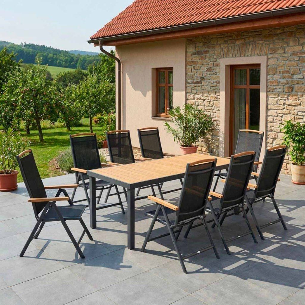 Zahradní jídelní set 190x90 pro 8 osob přírodní AZS157-8P