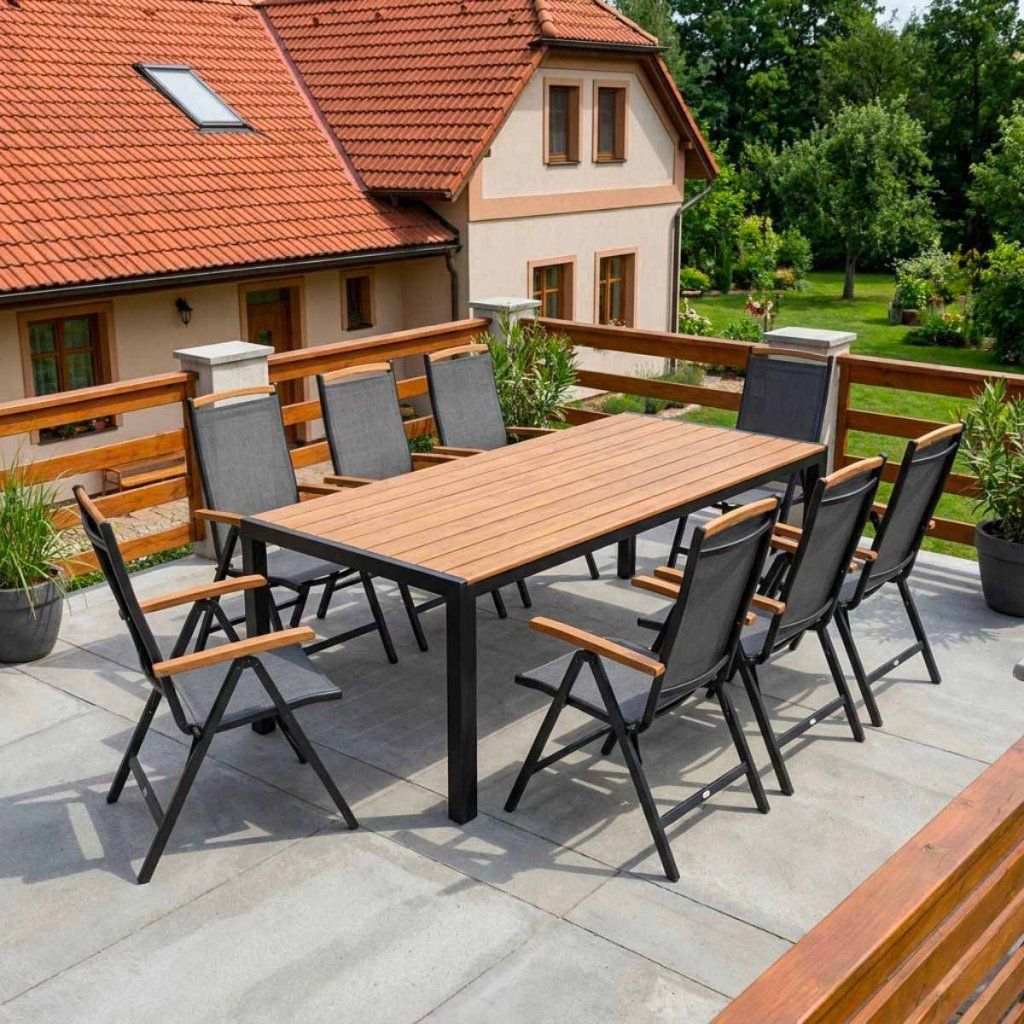 Zahradní jídelní set 190x90 pro 8 osob přírodní AZS157-8P2