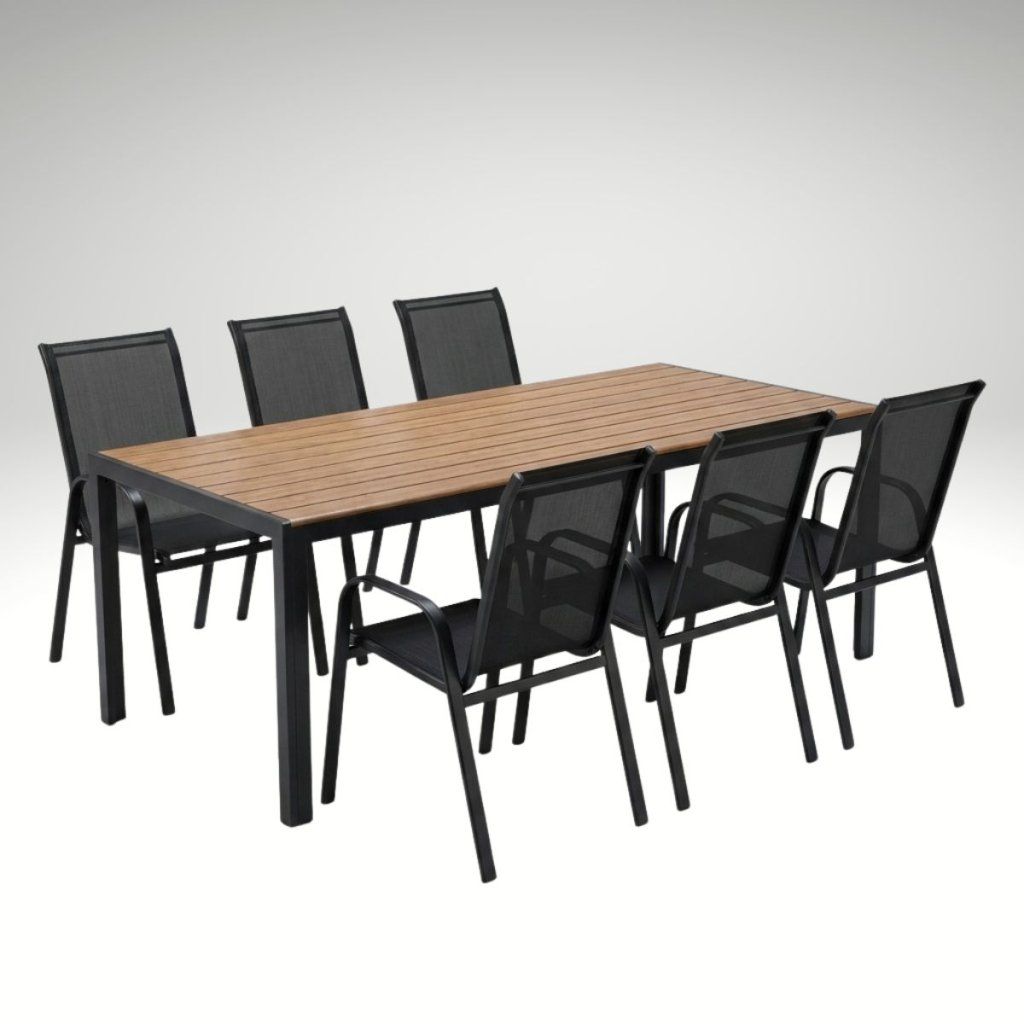 Venkovní zahradní set 190x90 pro 6 osob přírodní DK303-190P2