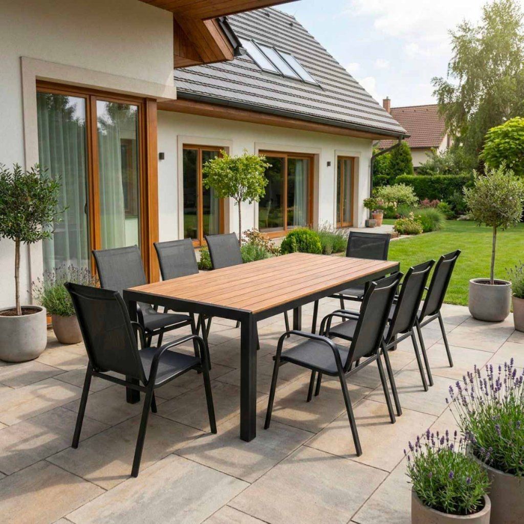 Venkovní zahradní set 190x90 pro 8 osob přírodní DK305-190P2