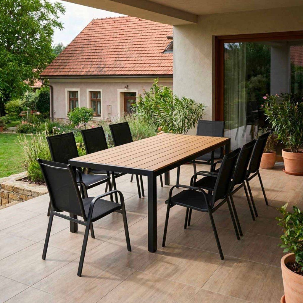 Venkovní zahradní set 190x90 pro 8 osob přírodní DK305-190P2