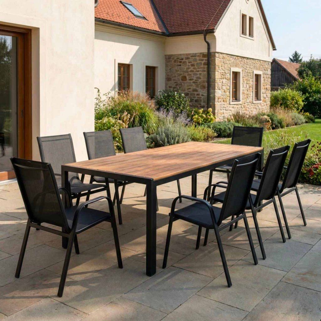 Venkovní zahradní set 190x90 pro 8 osob přírodní DK305-190P2