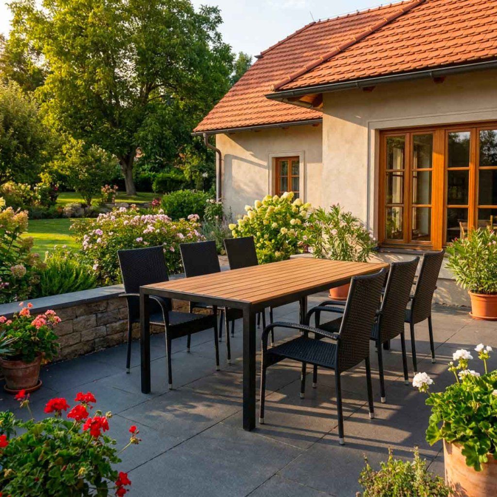 Zahradní set 190x90 pro 6 osob přírodní DT254-190P2