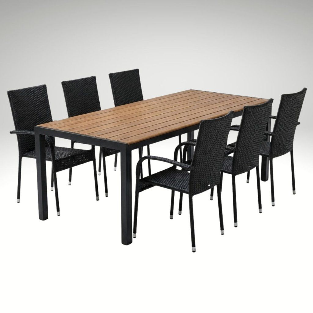 Zahradní set 190x90 pro 6 osob přírodní DT254-190P2