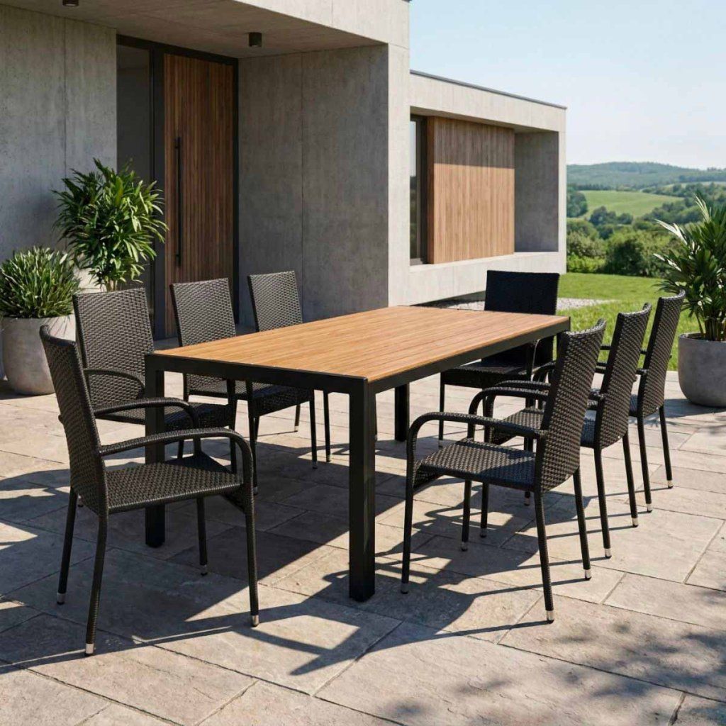 Zahradní set 190x90 pro 8 osob přírodní DT278-190P2