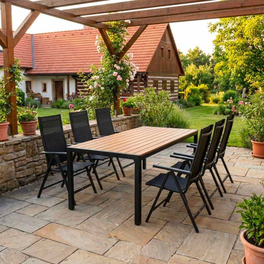 Zahradní set 190x90 pro 6 osob přírodní V137-190P