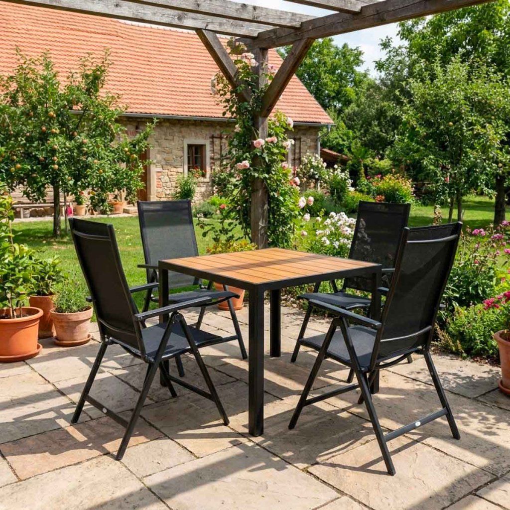 Zahradní set 90x90 pro 4 osoby přírodní V133P