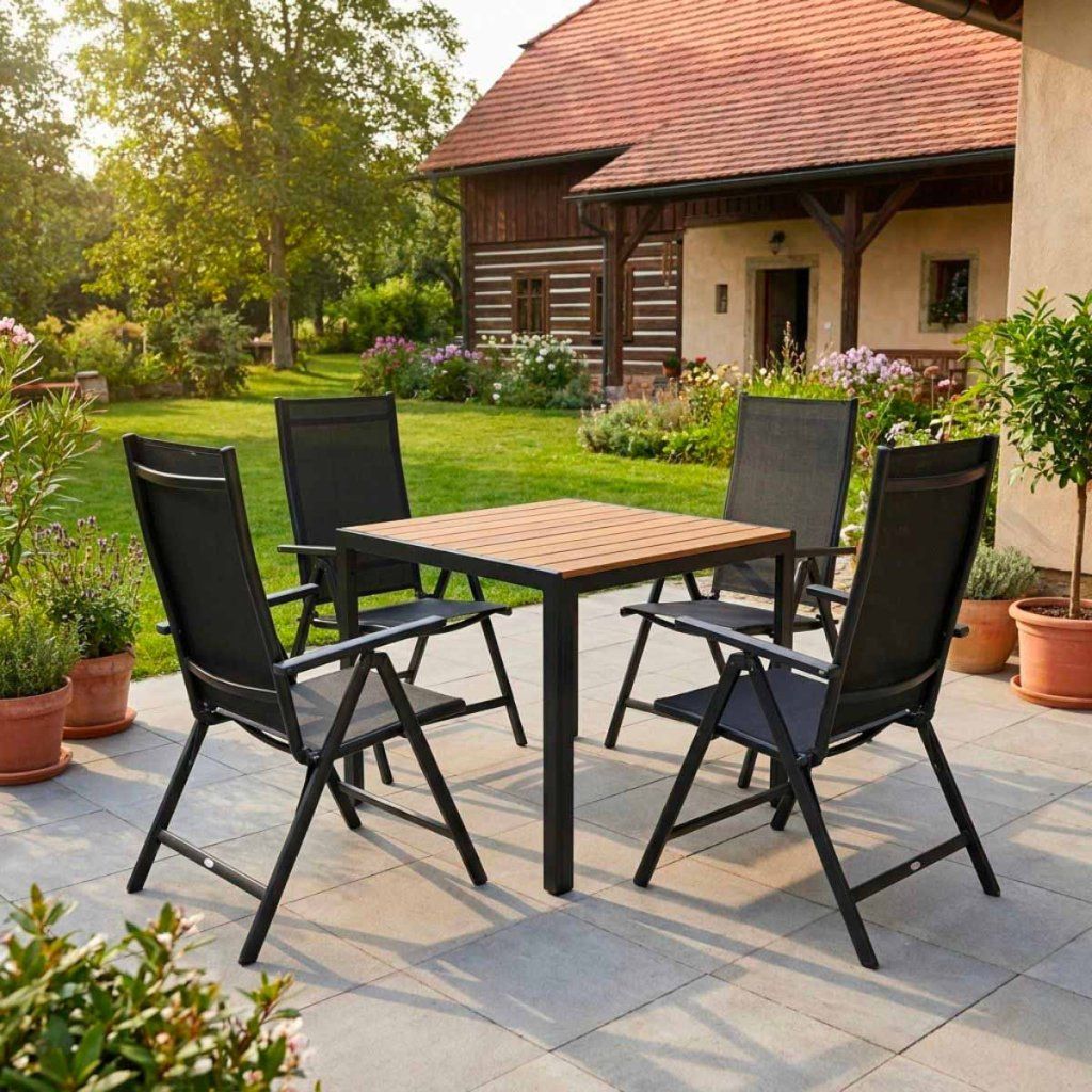 Zahradní set 90x90 pro 4 osoby přírodní V133P