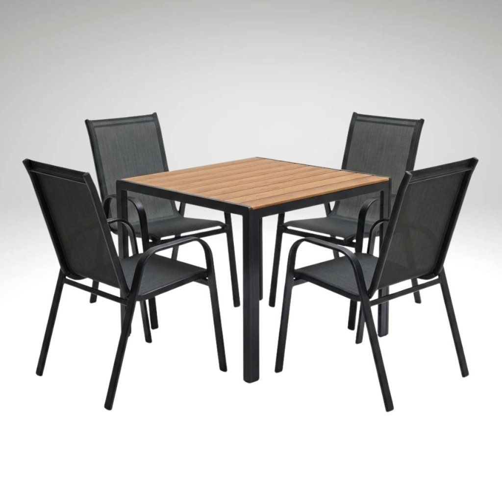 Venkovní malý zahradní set 90x90 pro 4 osoby přírodní DK301P