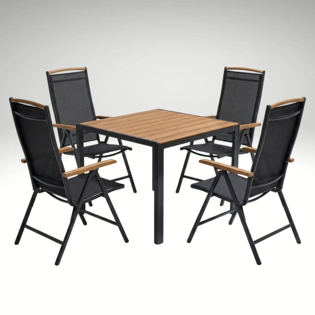 Zahradní jídelní set 90x90 pro 4 osoby přírodní AZS157-4P2