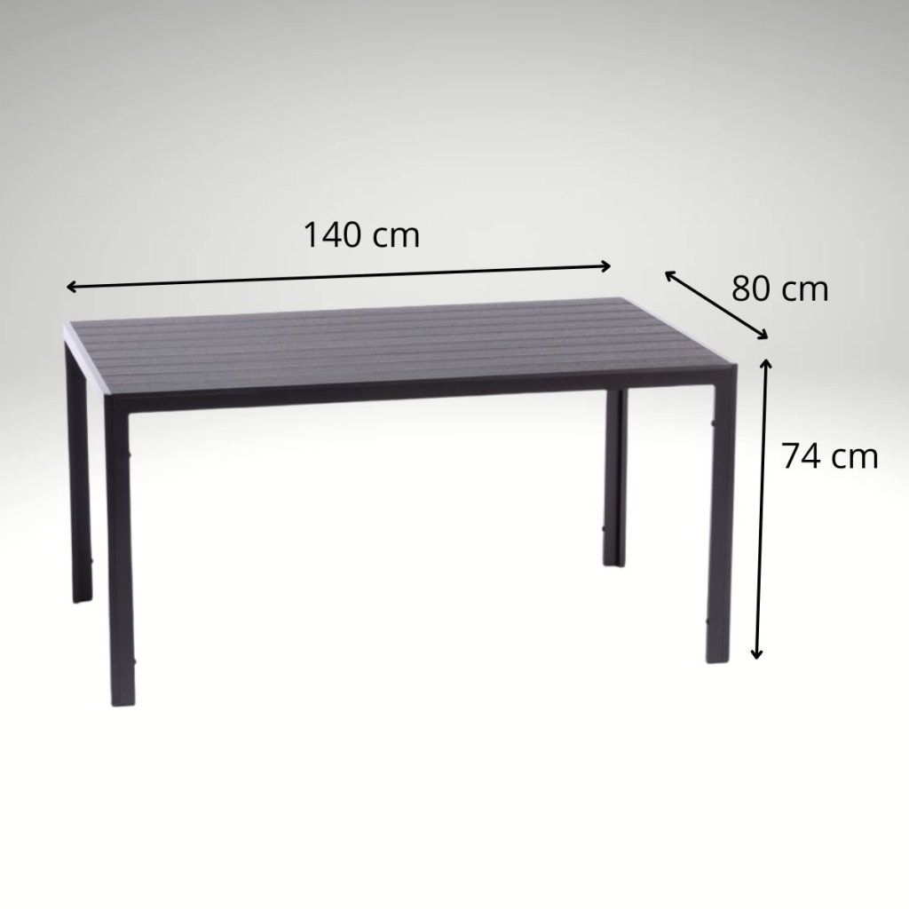Zahradní jídelní stůl 140x80cm DT166-190 antracit