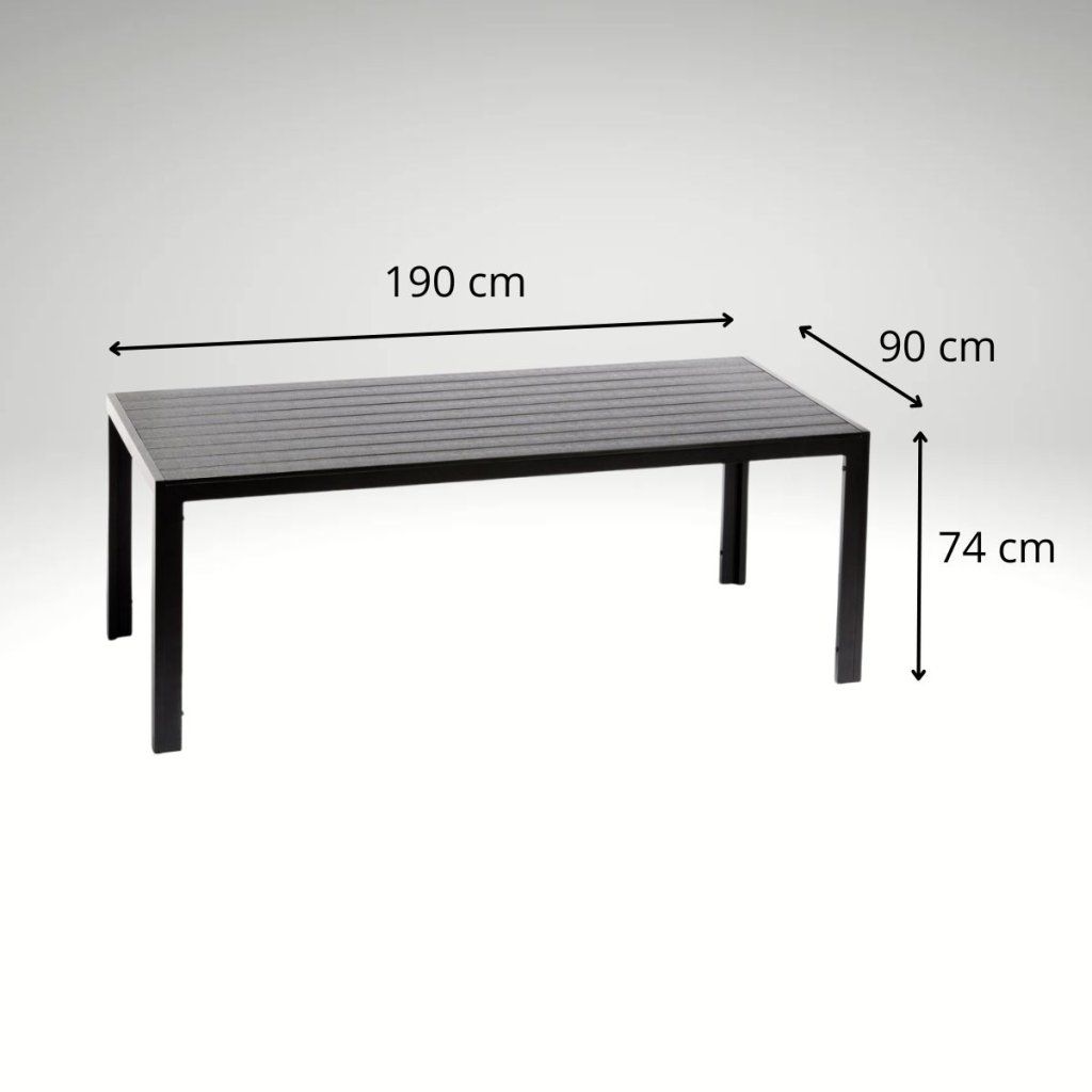 Zahradní jídelní stůl 190x90cm DT167-190 antracit