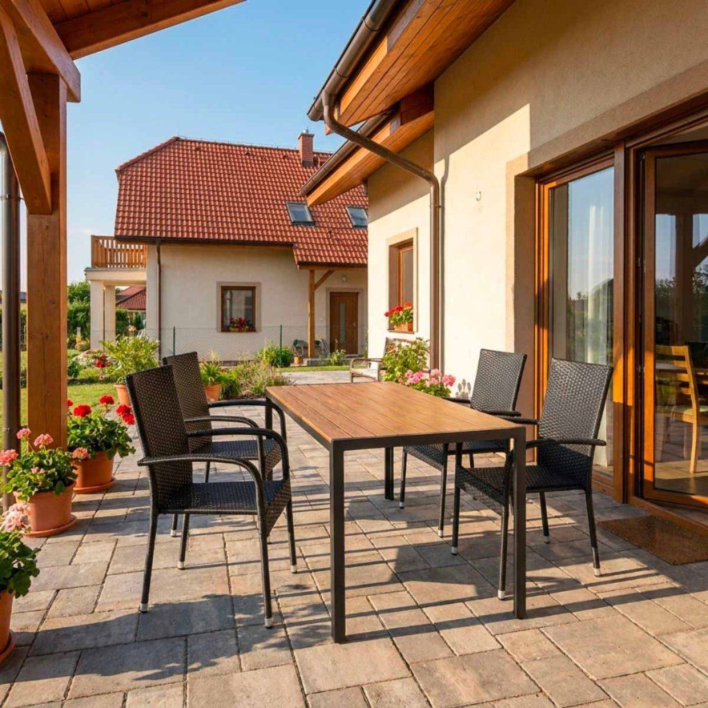 Zahradní ratanový set 140x80 pro 4 osoby DT255-P2 přirodní