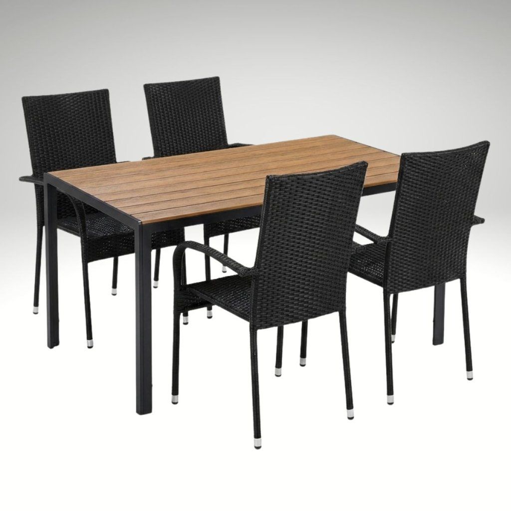 Zahradní ratanový set 140x80 pro 4 osoby DT255-P2 přirodní
