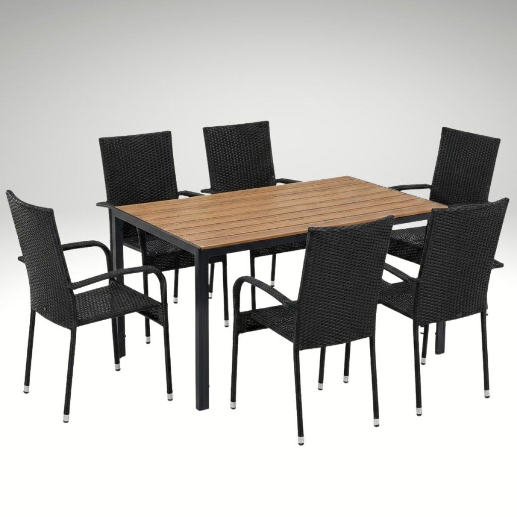 Zahradní ratanový set 140x80 pro 6 osob DT276-P2 přírodní