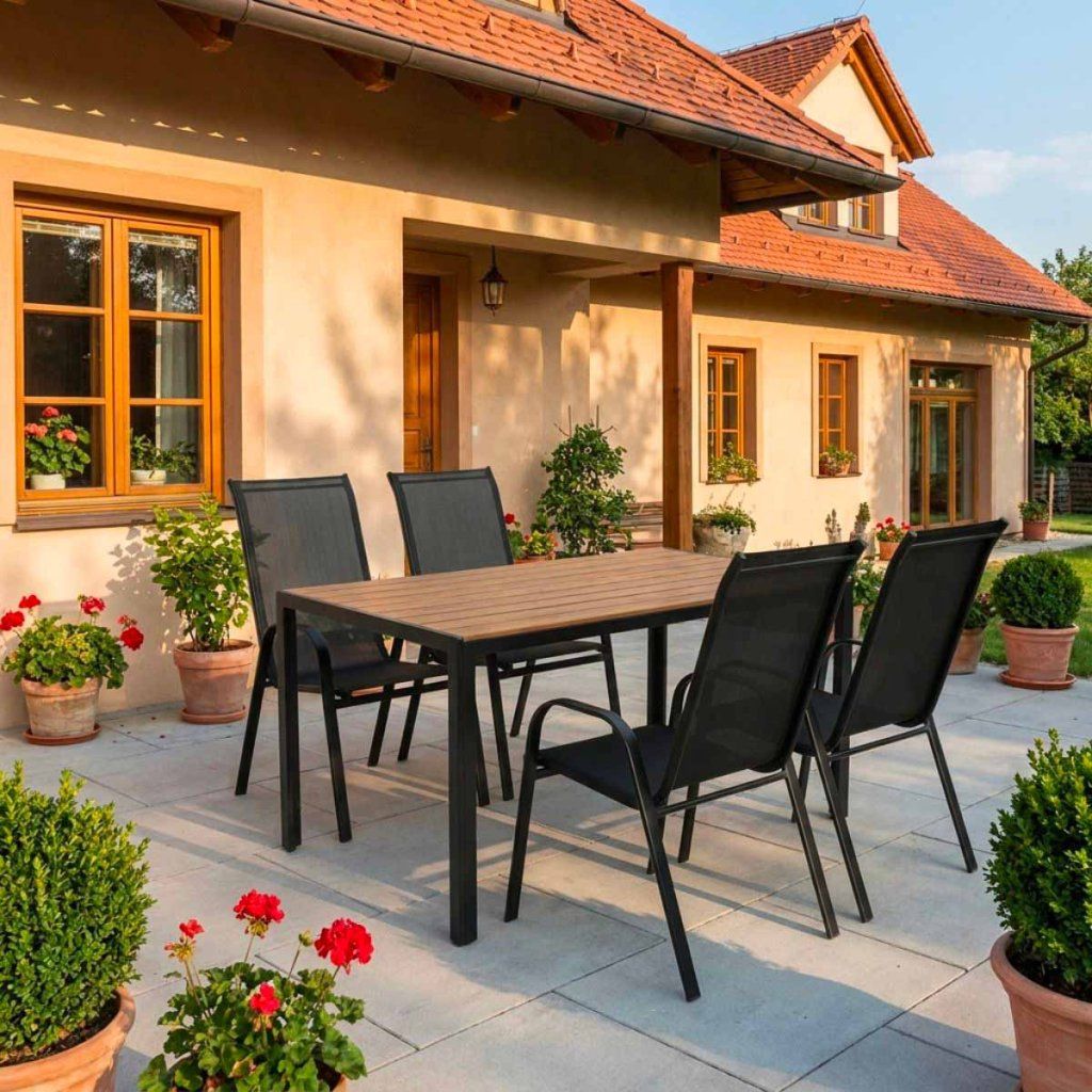 Venkovní zahradní set 140x80 pro 4 osoby DK302-P2 přírodní