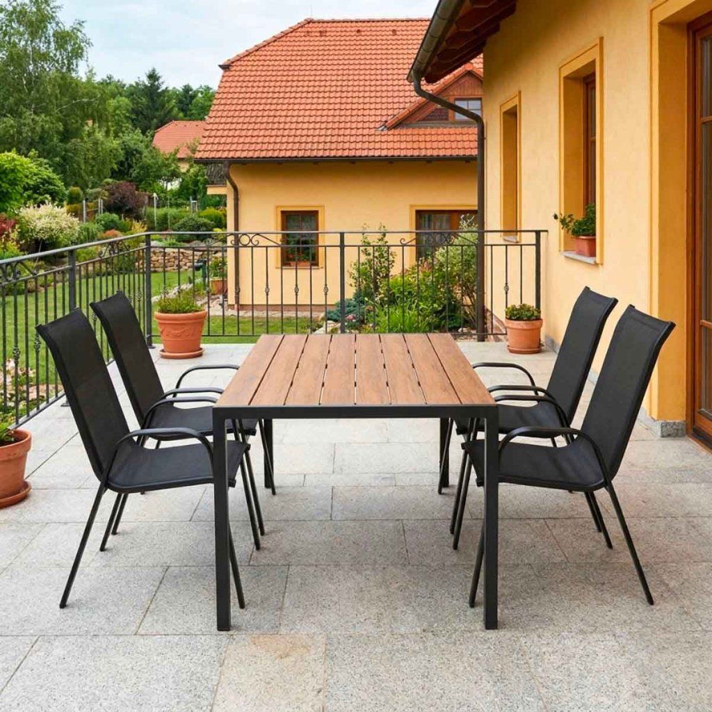 Venkovní zahradní set 140x80 pro 4 osoby DK302-P2 přírodní