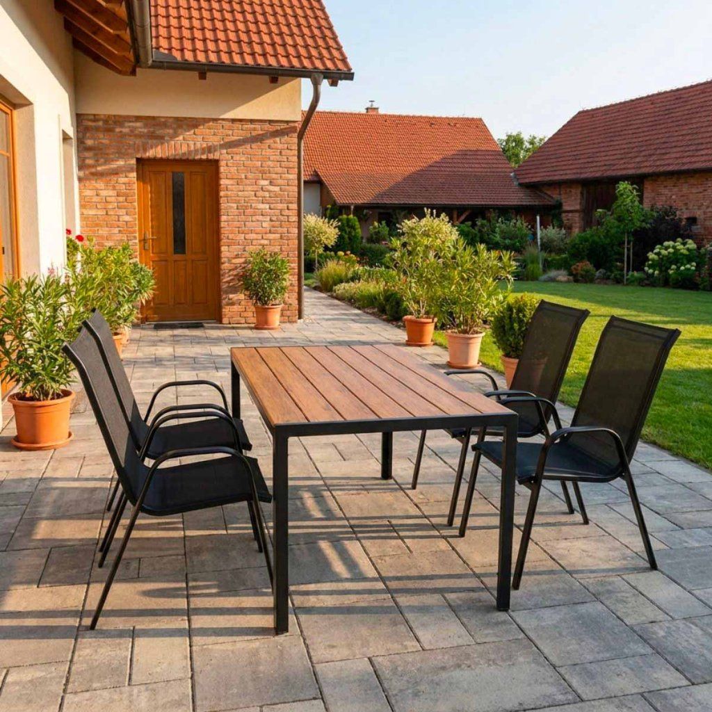 Venkovní zahradní set 140x80 pro 4 osoby DK302-P2 přírodní