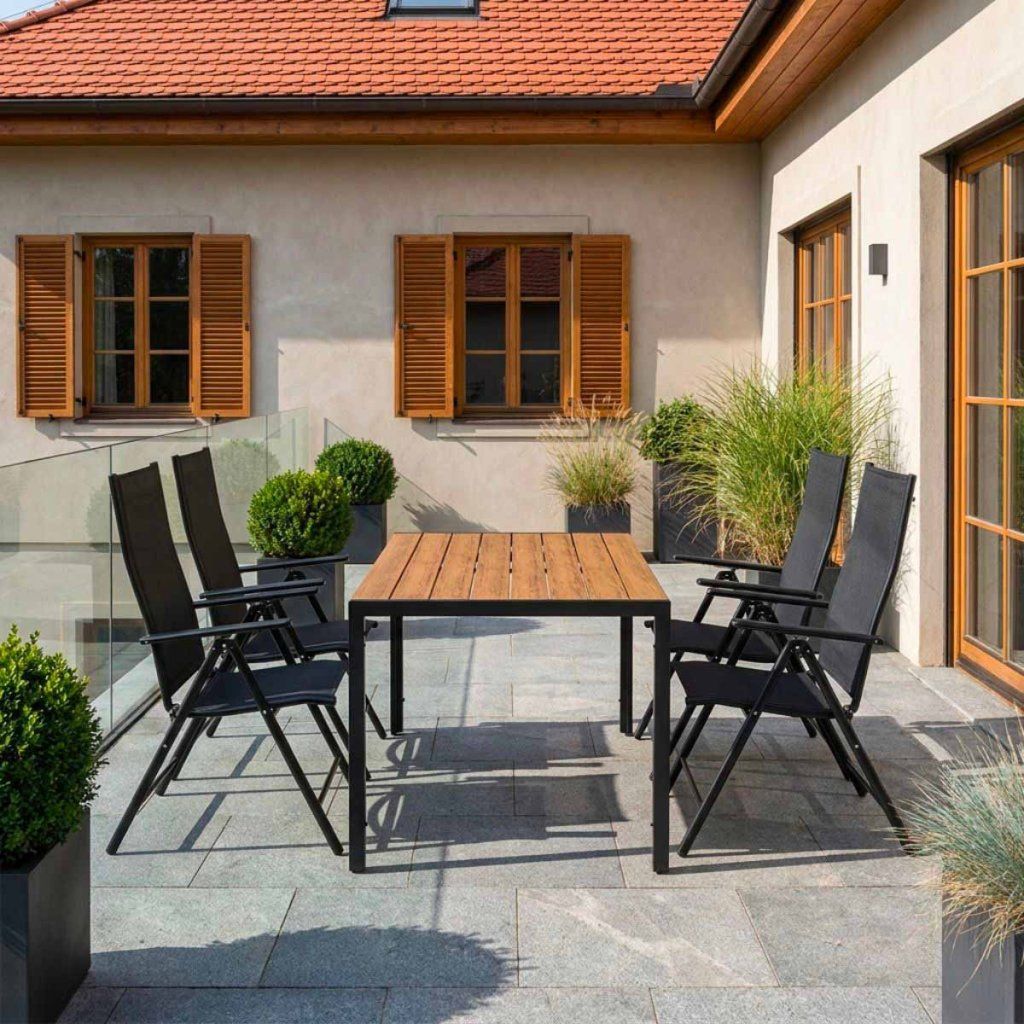 Zahradní set 140x80 pro 4 osoby skládací židle V134-P2 přírodní