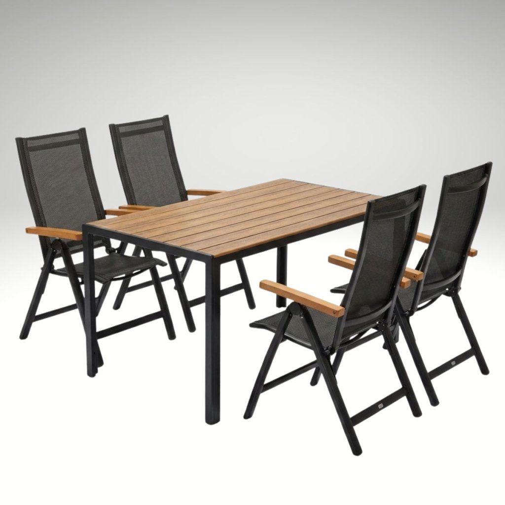 Zahradní jídelní set 140x80 pro 4 osoby přírodní VZS210P4