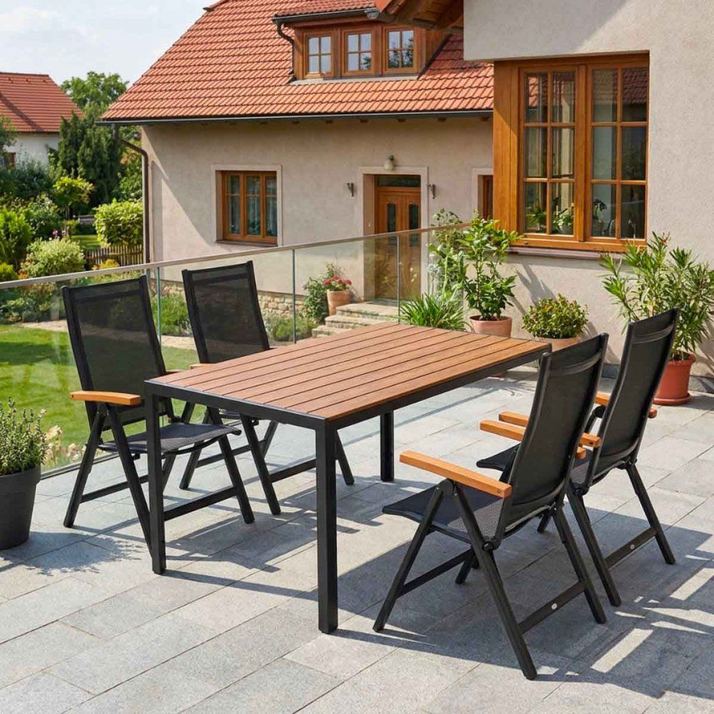 Zahradní jídelní set 140x80 pro 4 osoby přírodní VZS210P4