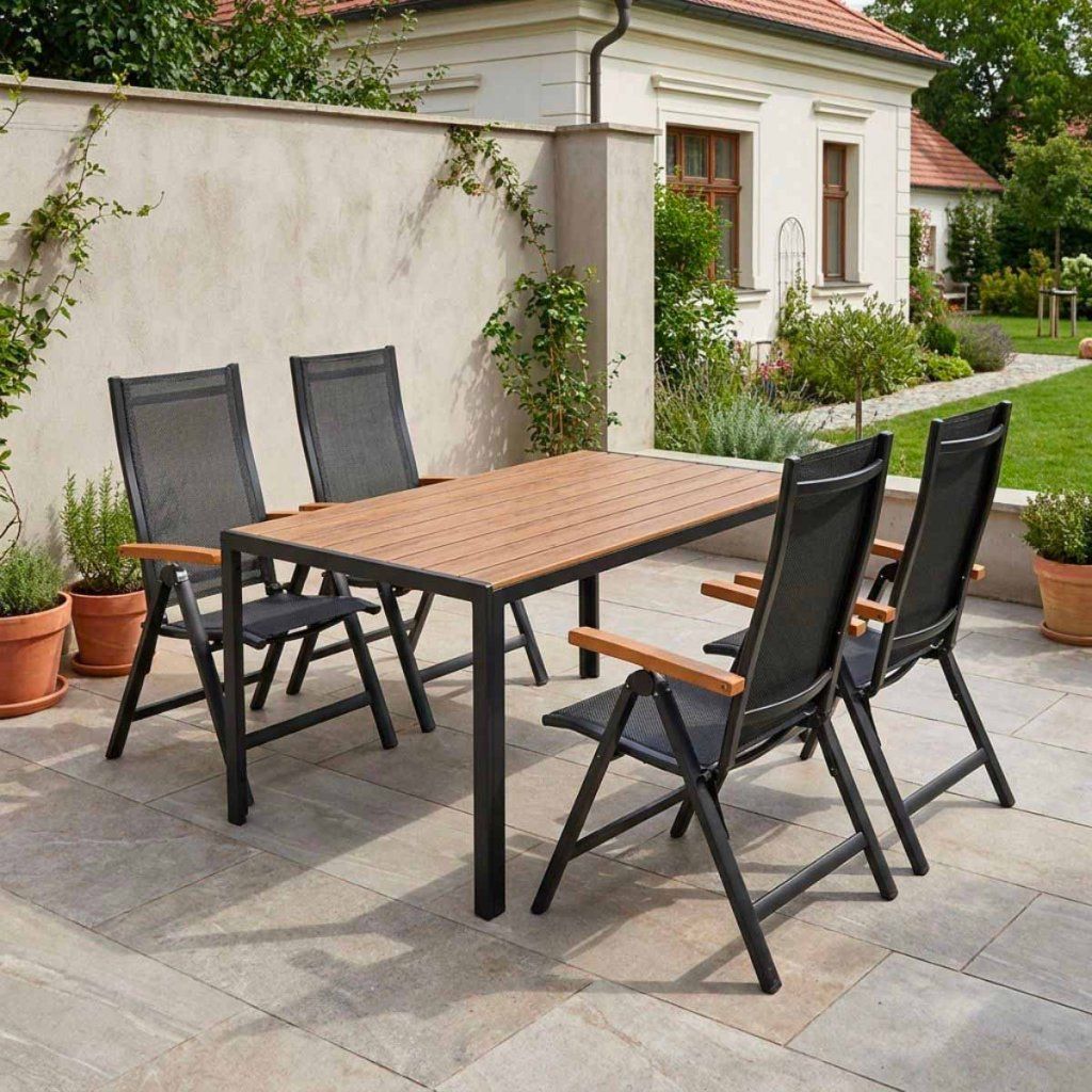 Zahradní jídelní set 140x80 pro 4 osoby přírodní VZS210P4