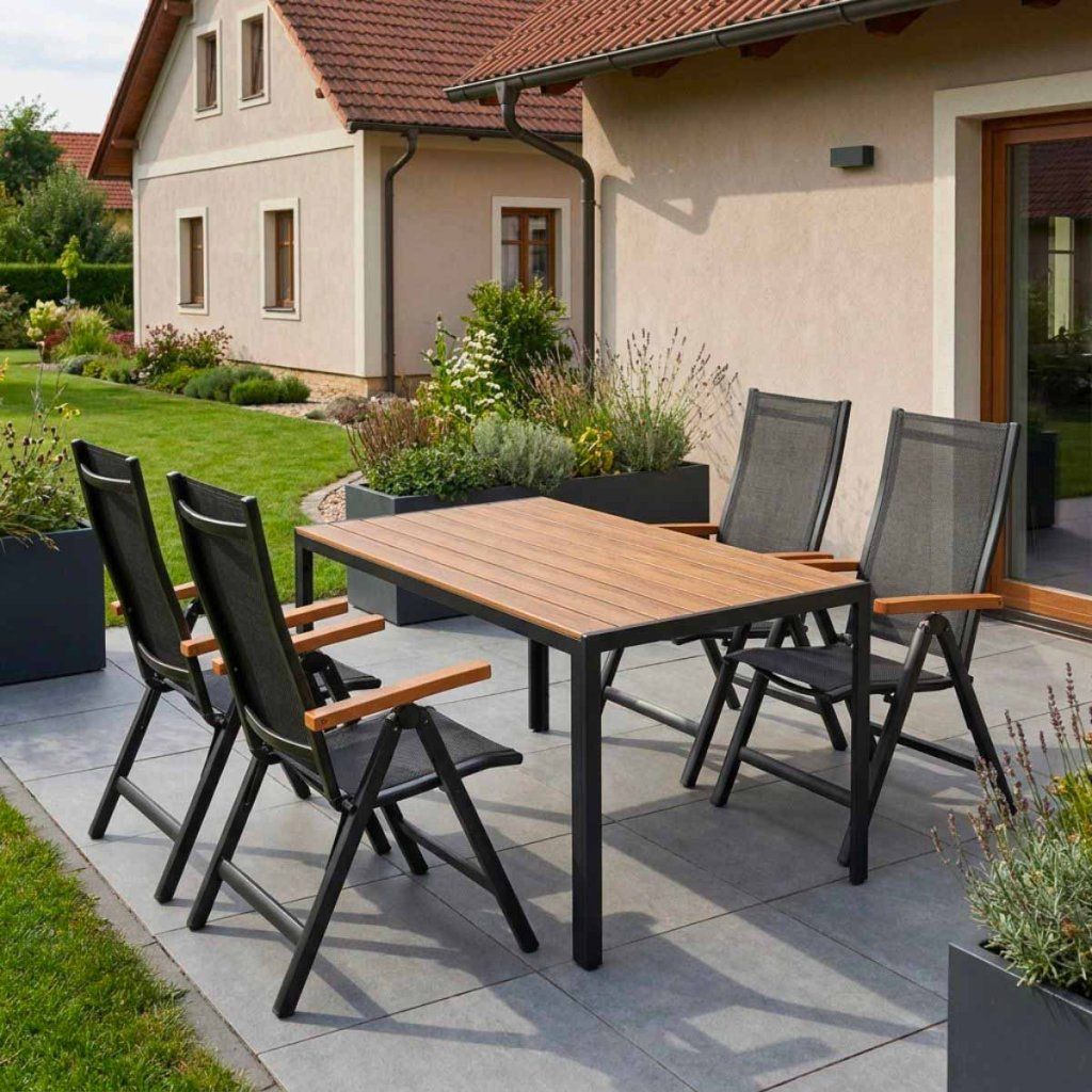 Zahradní jídelní set 140x80 pro 4 osoby přírodní VZS210P4