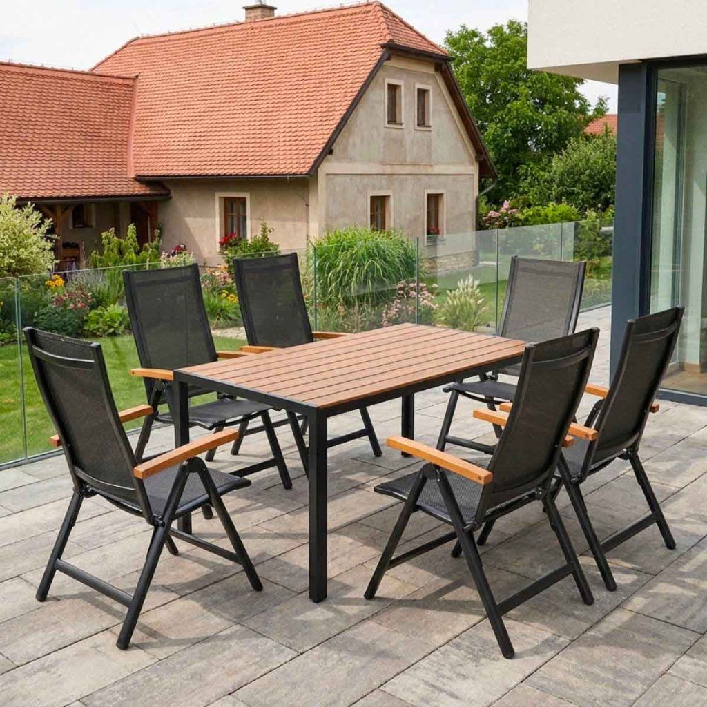 Zahradní jídelní set 140x80 pro 6 osob přírodní VZS210P6