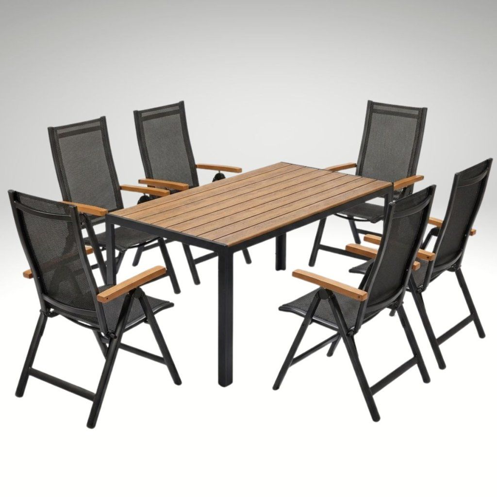 Zahradní jídelní set 140x80 pro 6 osob přírodní VZS210P6
