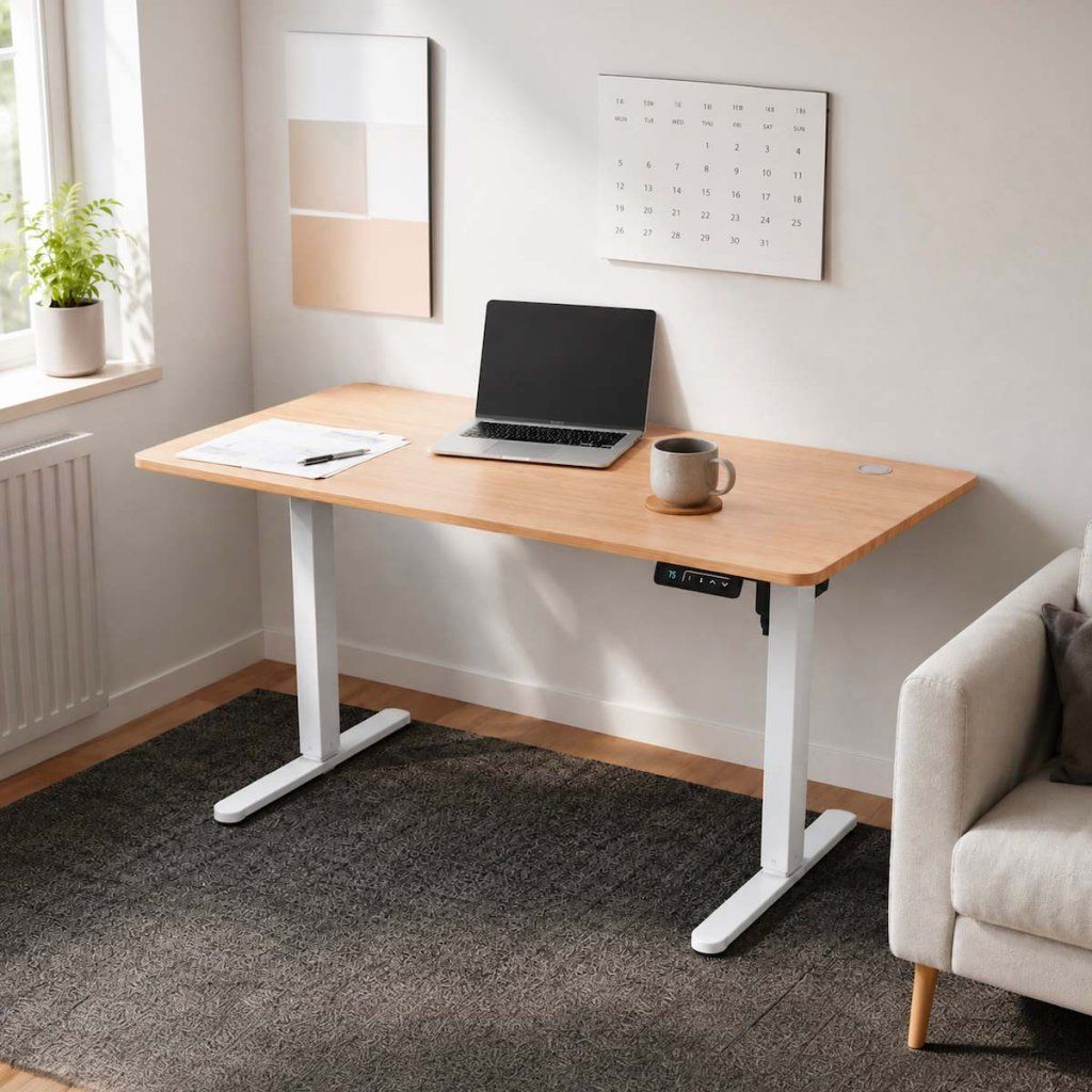 Výškově nastavitelný stůl elektrický 120x60 cm dekor dub APS106D