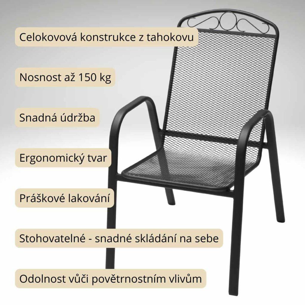 Zahradní kovové křeslo V120 antracit