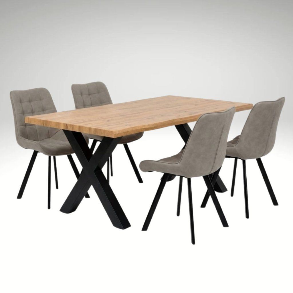 Jídelní set pro 4 osoby 160x90 cm dub-béžová VJS116-41L