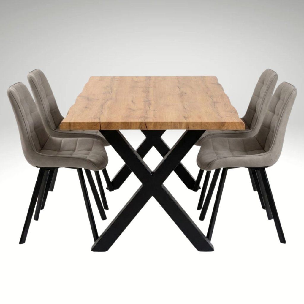 Jídelní set pro 4 osoby 160x90 cm dub-béžová VJS116-41L