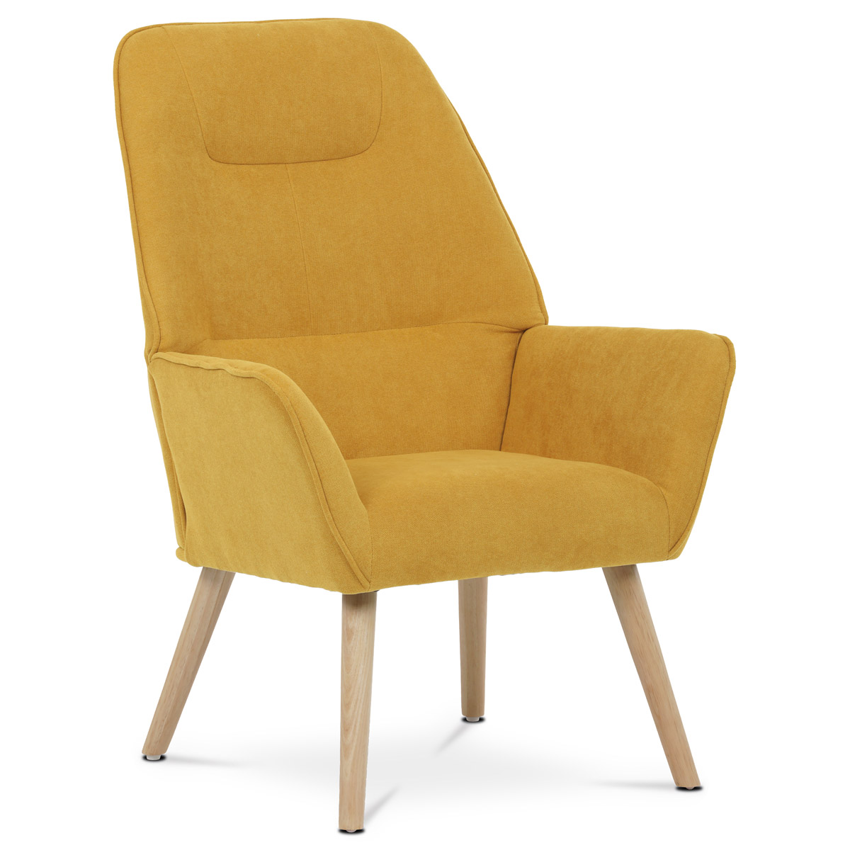 Křeslo ušák žlutá látka AKR124ZL