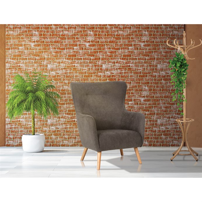 Křeslo lanýžová látka dřevěné nohy AKR125L