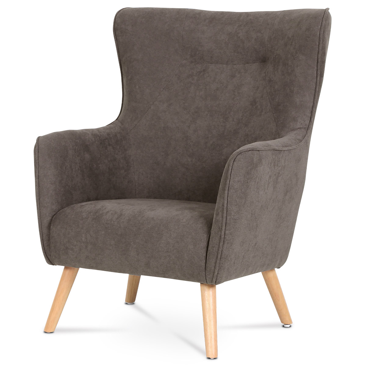 Křeslo lanýžová látka dřevěné nohy AKR125L