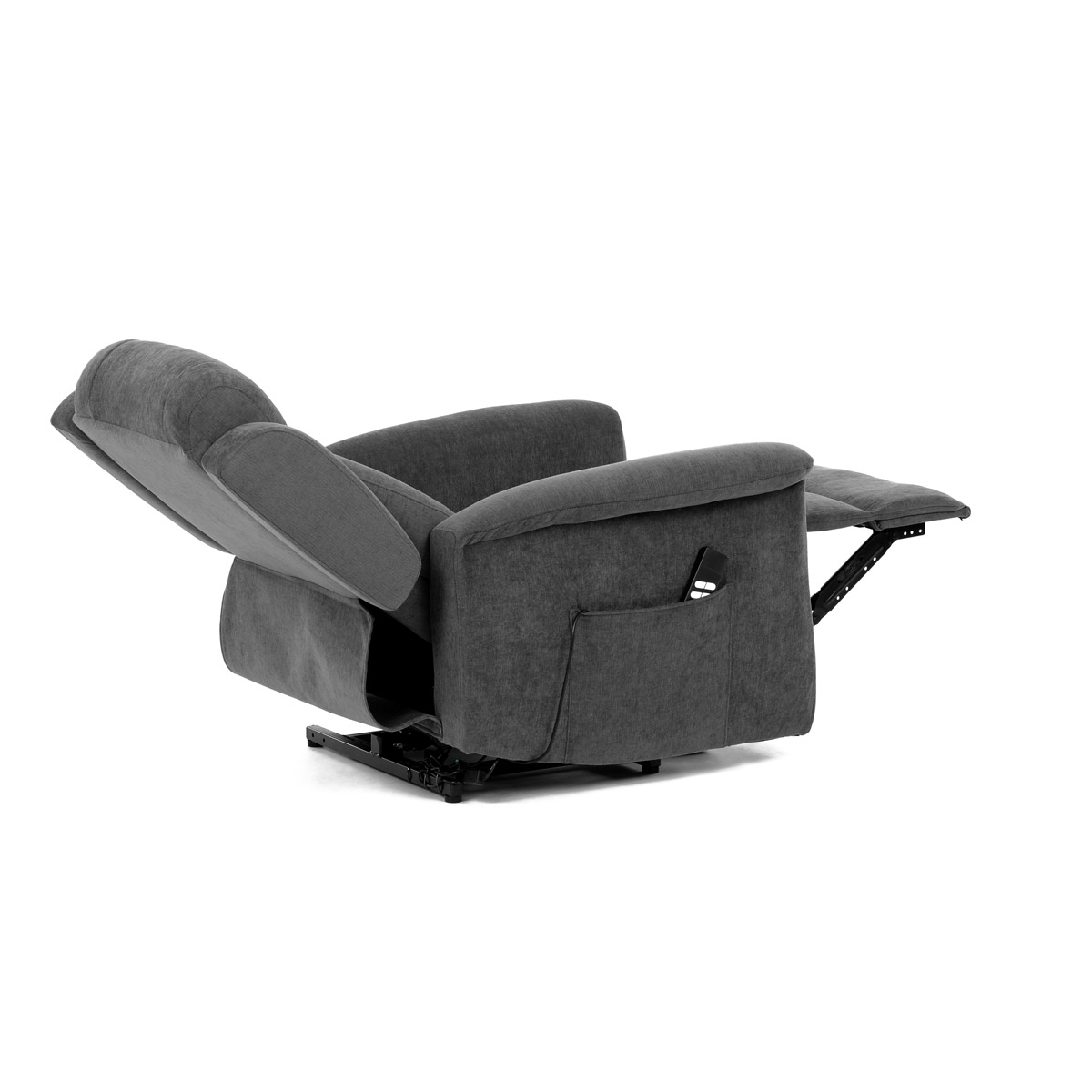 Relaxační křeslo s el. ovládáním šedá látka 2 motory AKR157S