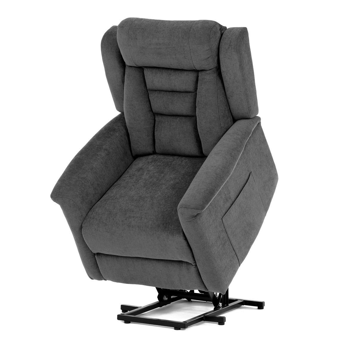 Relaxační křeslo s el. ovládáním šedá látka 2 motory AKR157S