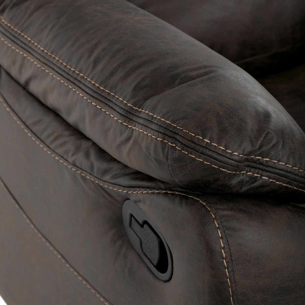 TV a relaxační křeslo manuální potah coffee látka v dekoru vintage AKR158CO