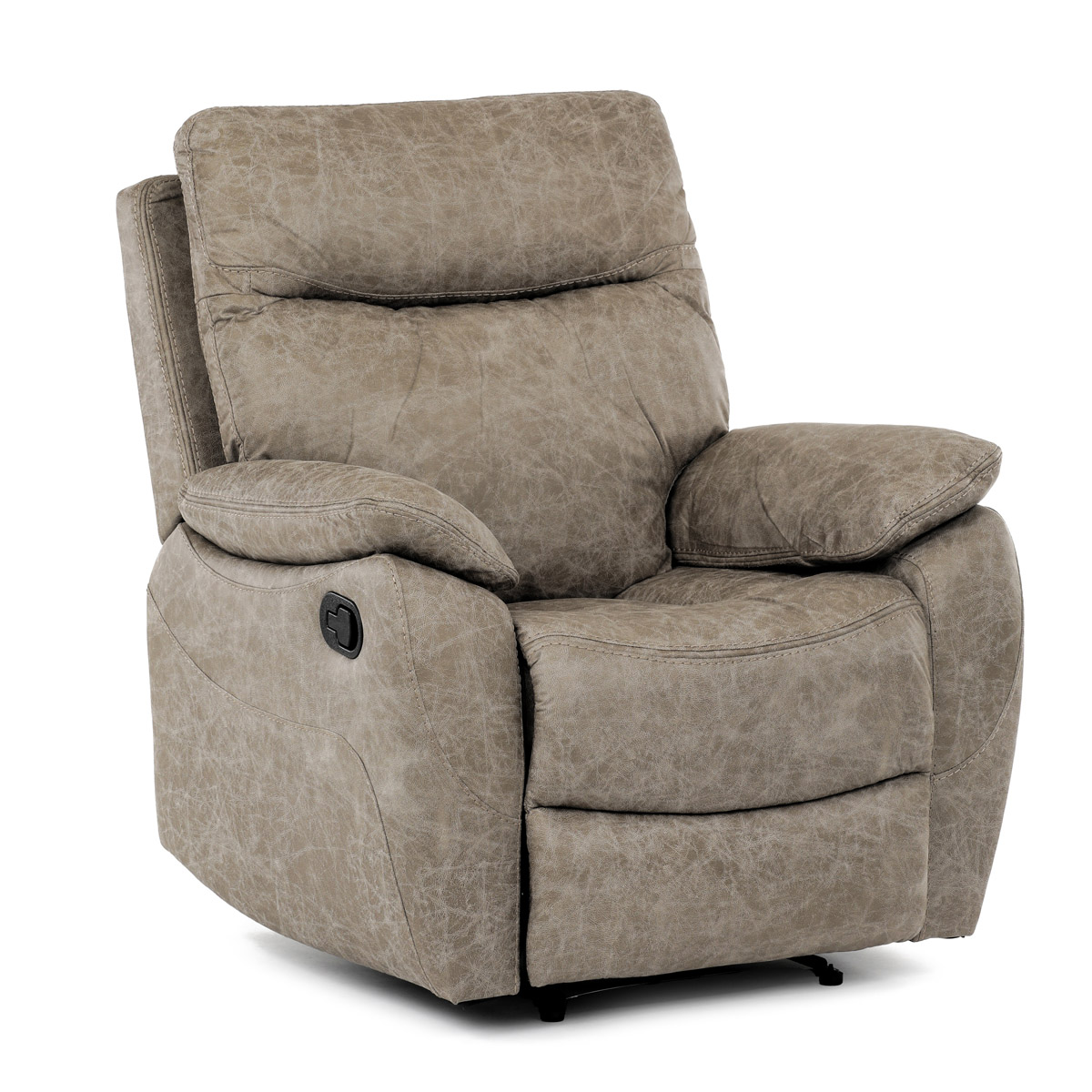 TV a relaxační křeslo manuální potah lanýžová látka v dekoru vintage AKR158L