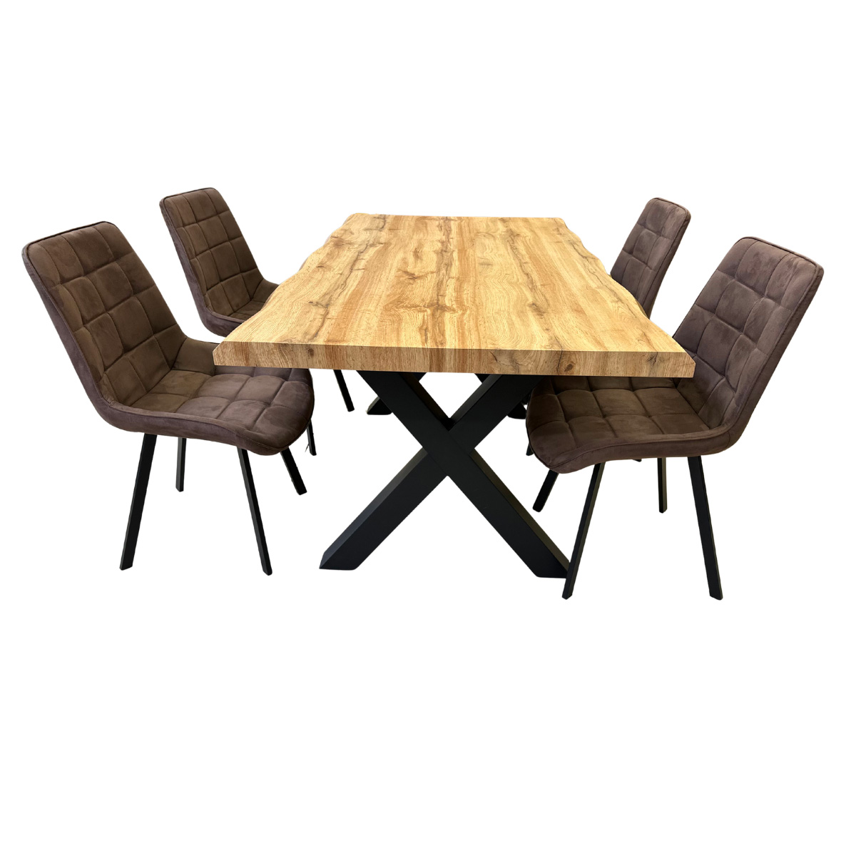 Jídelní set pro 4 osoby 160x90 cm dub-hnědá VJS116-41H