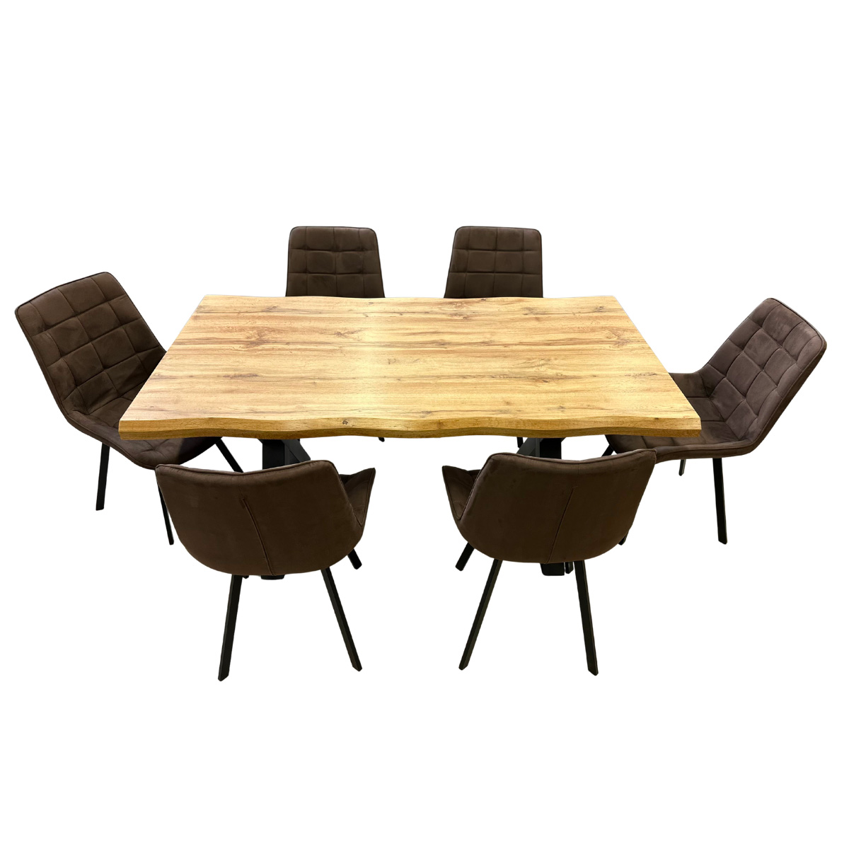 Jídelní set pro 6 osob 160x90 cm dub-hnědá VJS116-61H