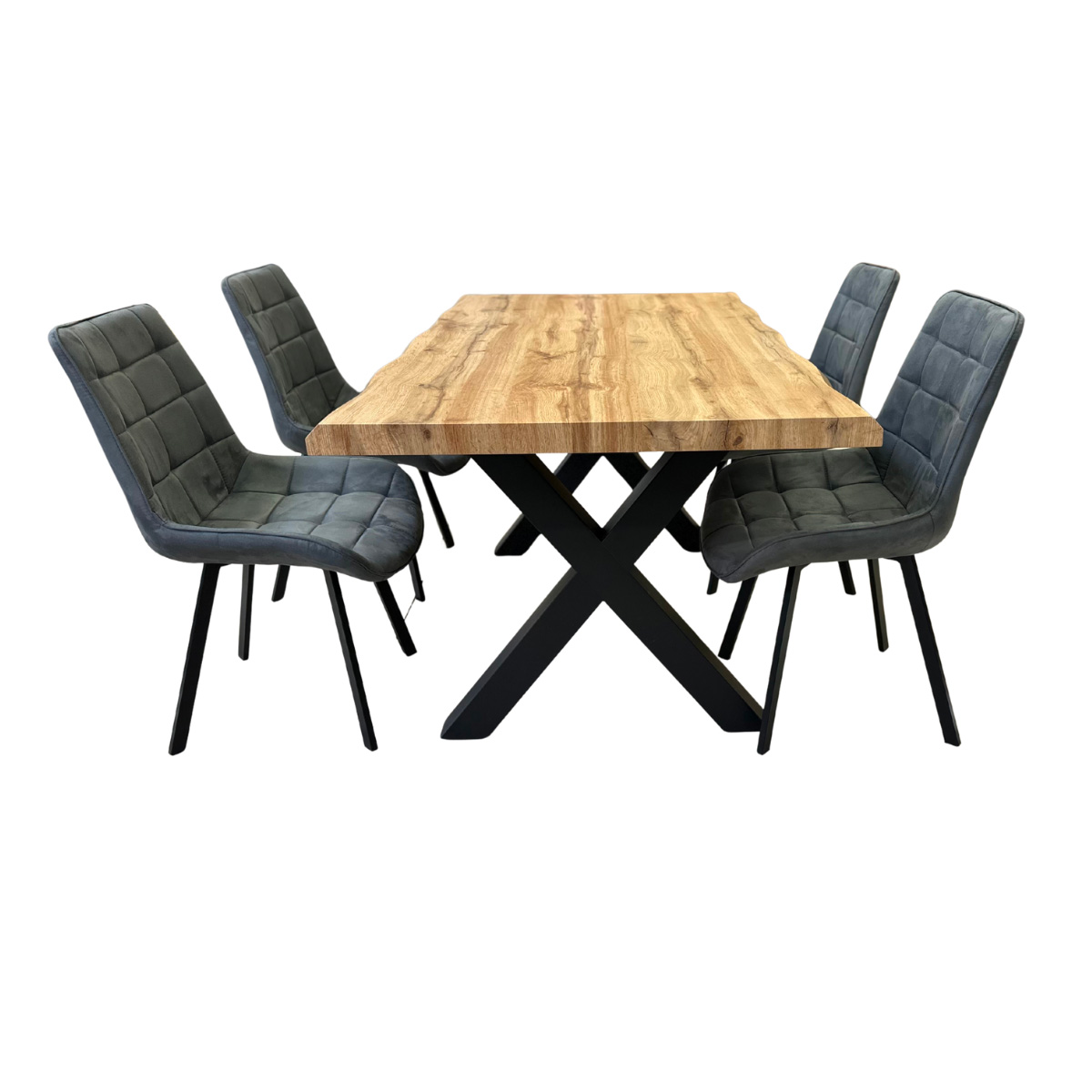 Jídelní set pro 4 osoby 160x90 cm dub-šedá VJS116-41S