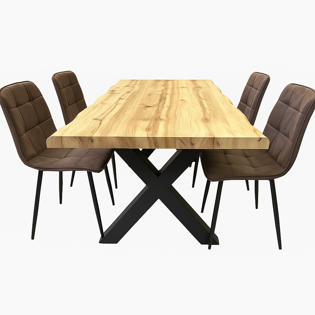 Jídelní set pro 4 osoby 160x90 cm dub-hnědá VJS216-40H