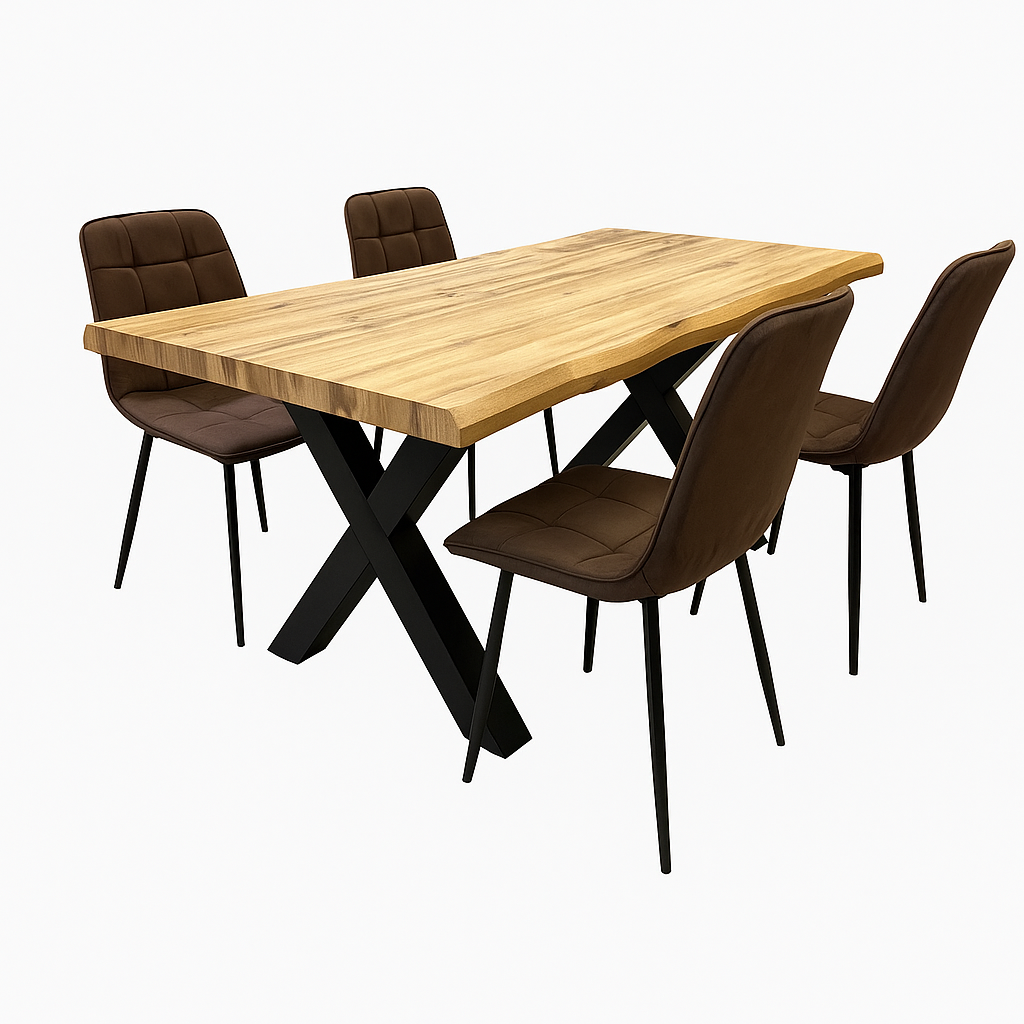 Jídelní set pro 4 osoby 160x90 cm dub-hnědá VJS216-40H