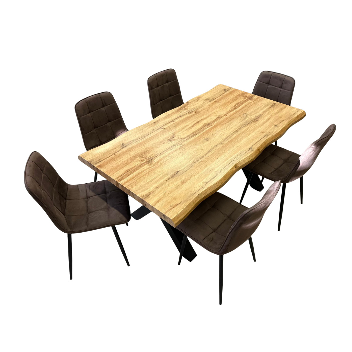 Jídelní set pro 6 osob 160x90 cm dub-hnědá VJS216-60H