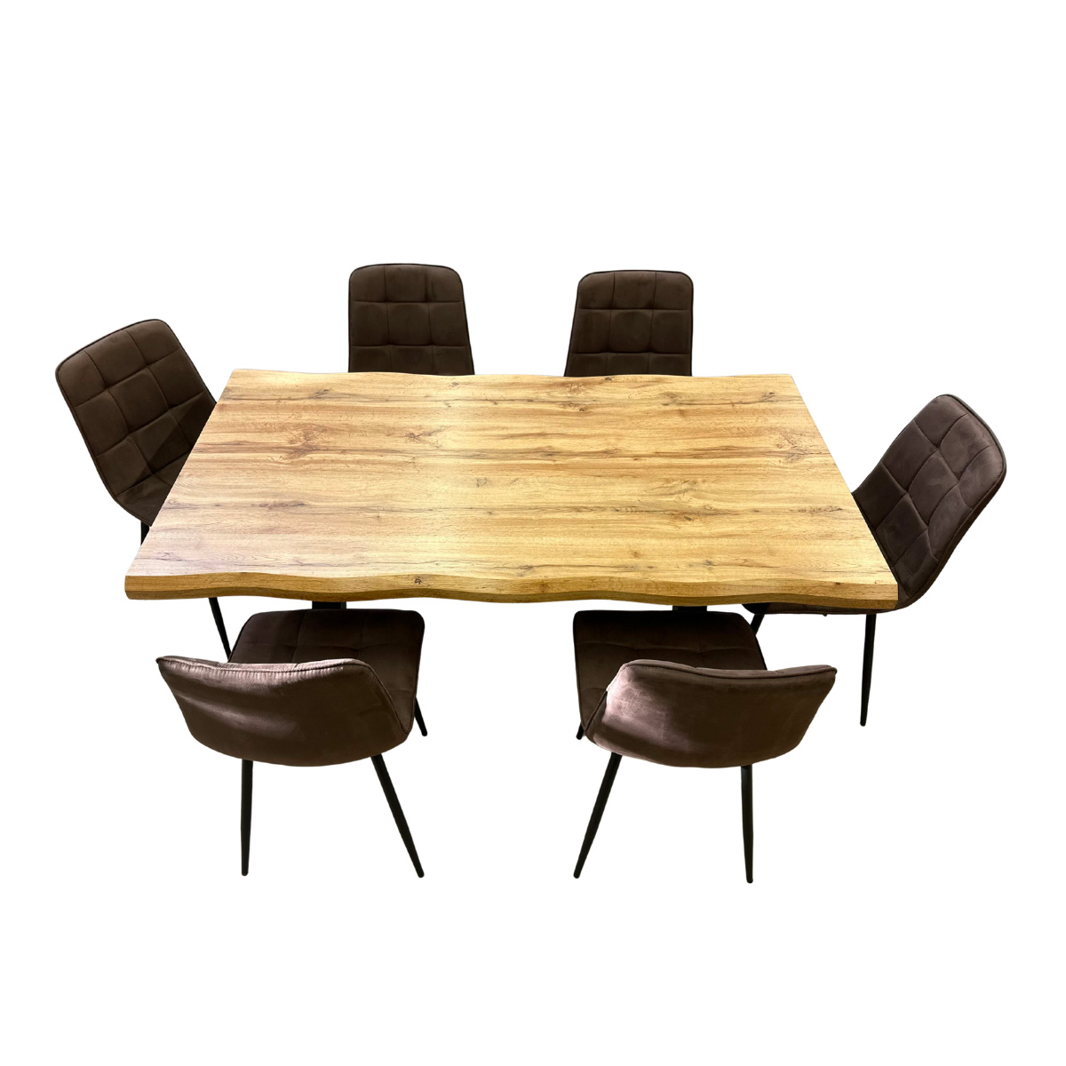 Jídelní set pro 6 osob 160x90 cm dub-hnědá VJS216-60H