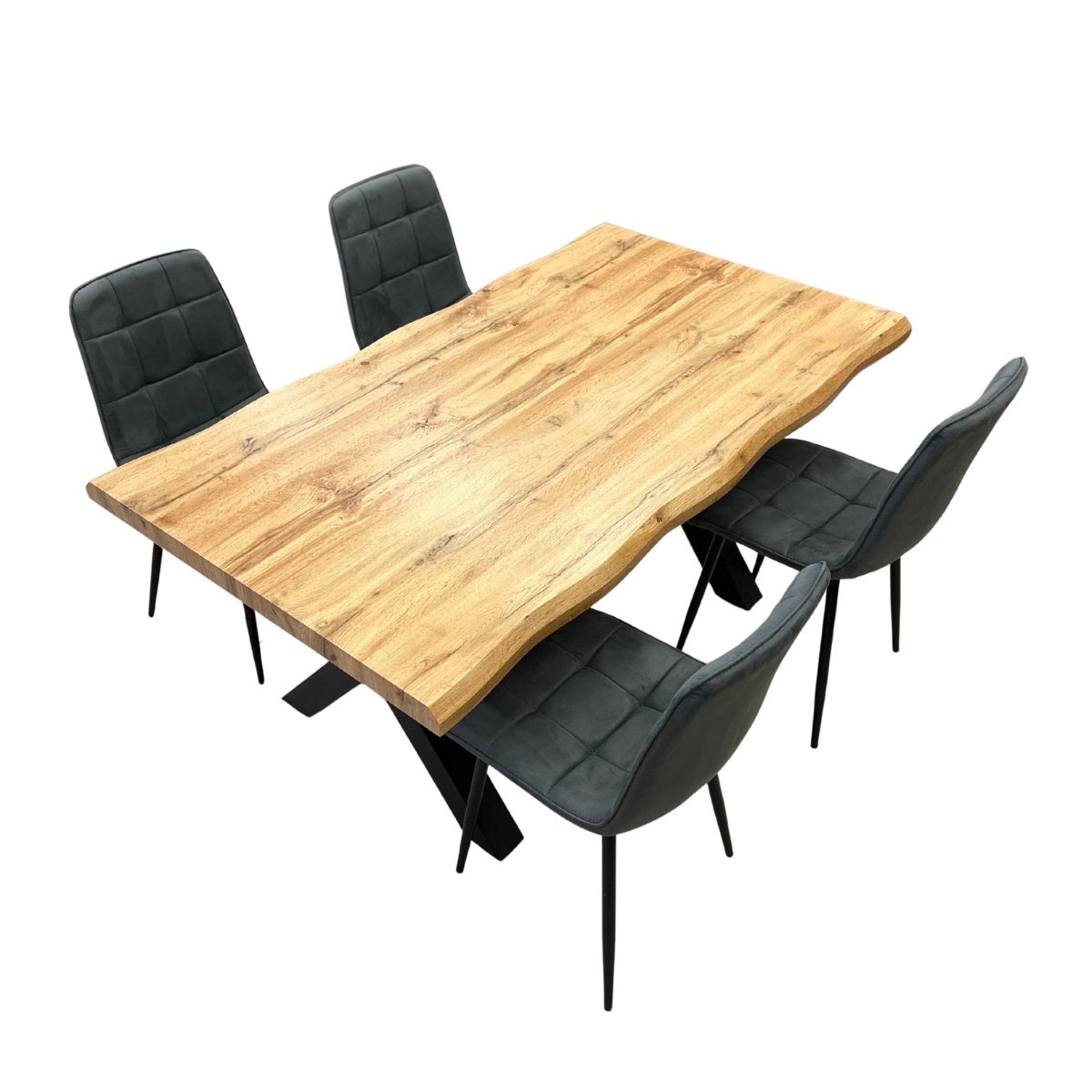 Jídelní set pro 4 osoby 160x90 cm dub-šedá VJS216-40S