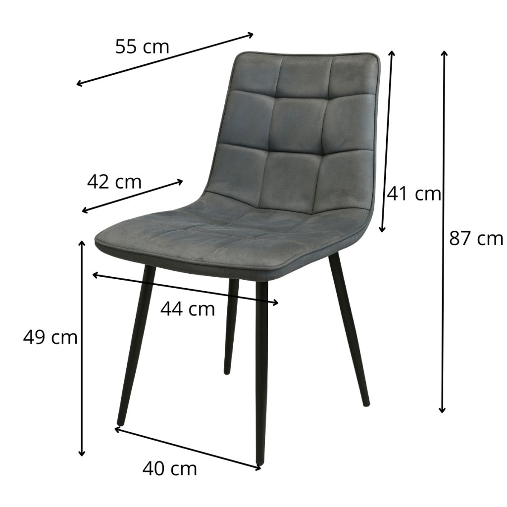 Jídelní židle šedá látka černá podnož VJZ100S