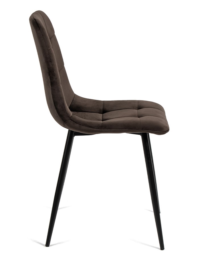 Jídelní židle hnědá samet látka černá podnož VJZ100H-M